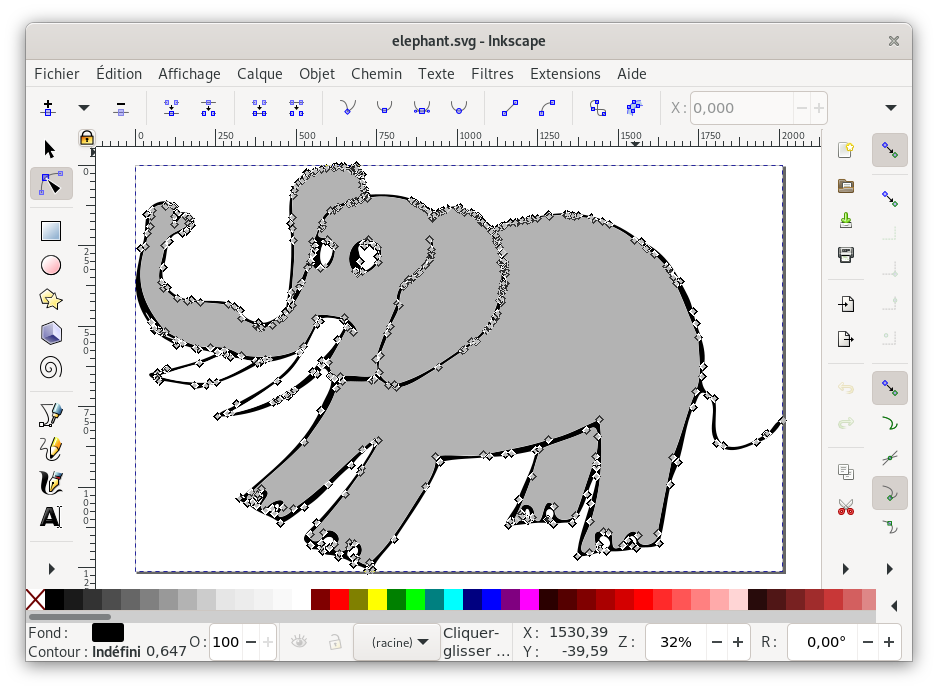 Image éléphant dans Inkscape (finale)